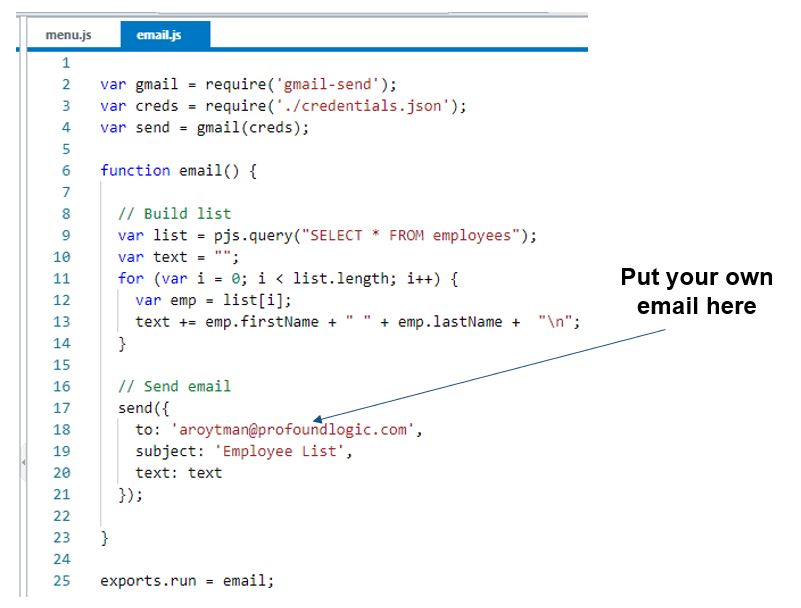 NodeRun Guided Lab Employee Data Application Part 8